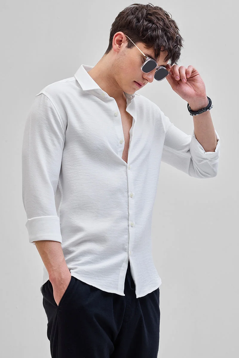 SNITCH White Textured Shirt